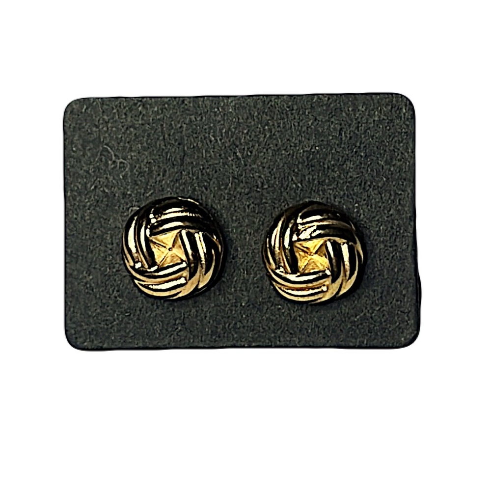 Vintage Infinity Love Knot 14k Gold Plated Rhodium Hypoallergenic Stud Earrings